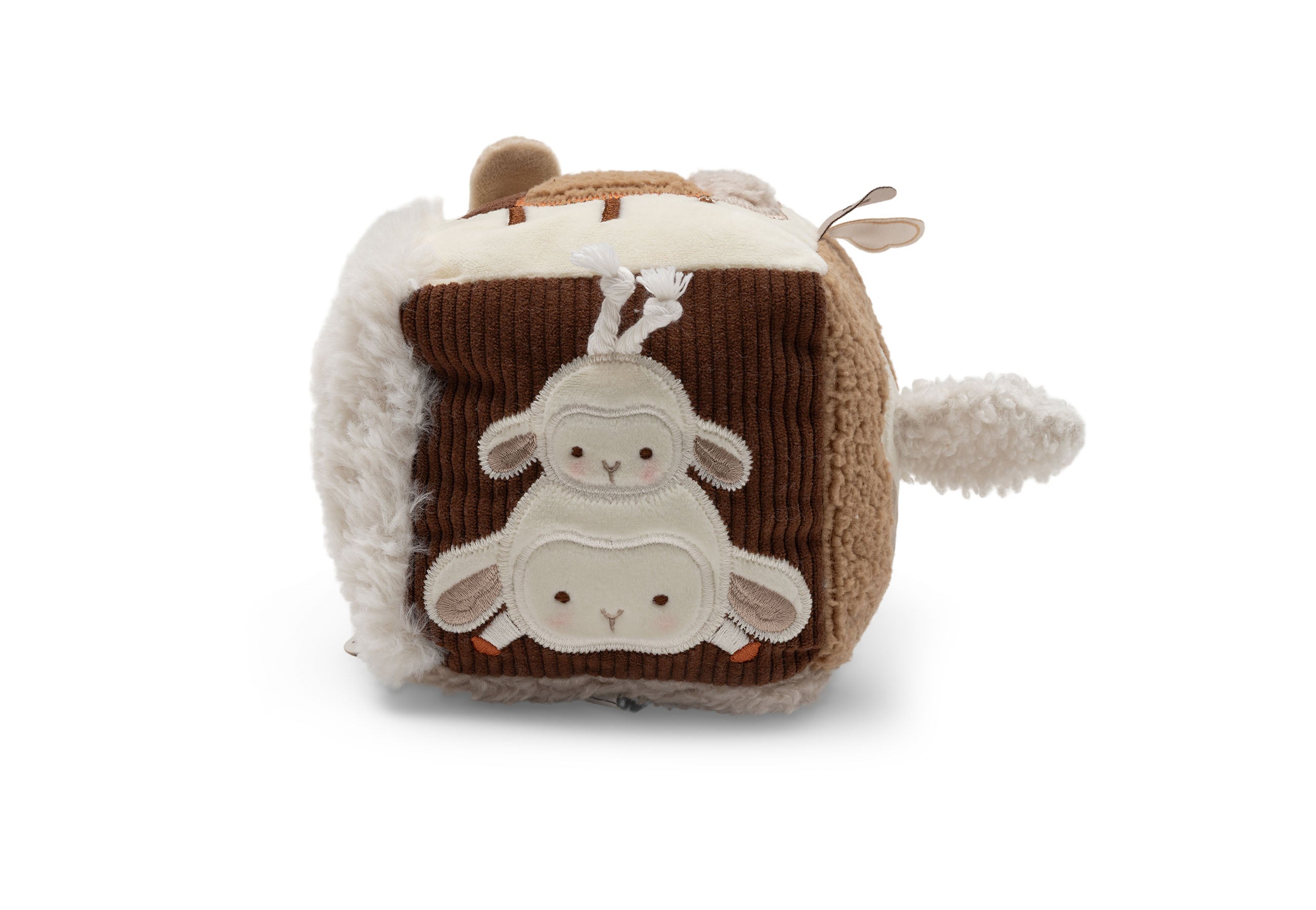Cube d'éveil Woolly Jollein dans des tons naturels écru et sable