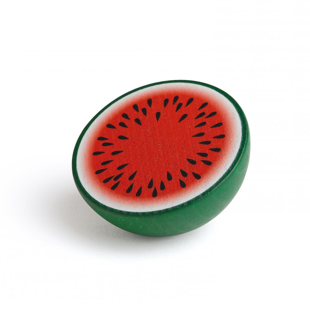Melon coupe en bois Erzi chair orangee