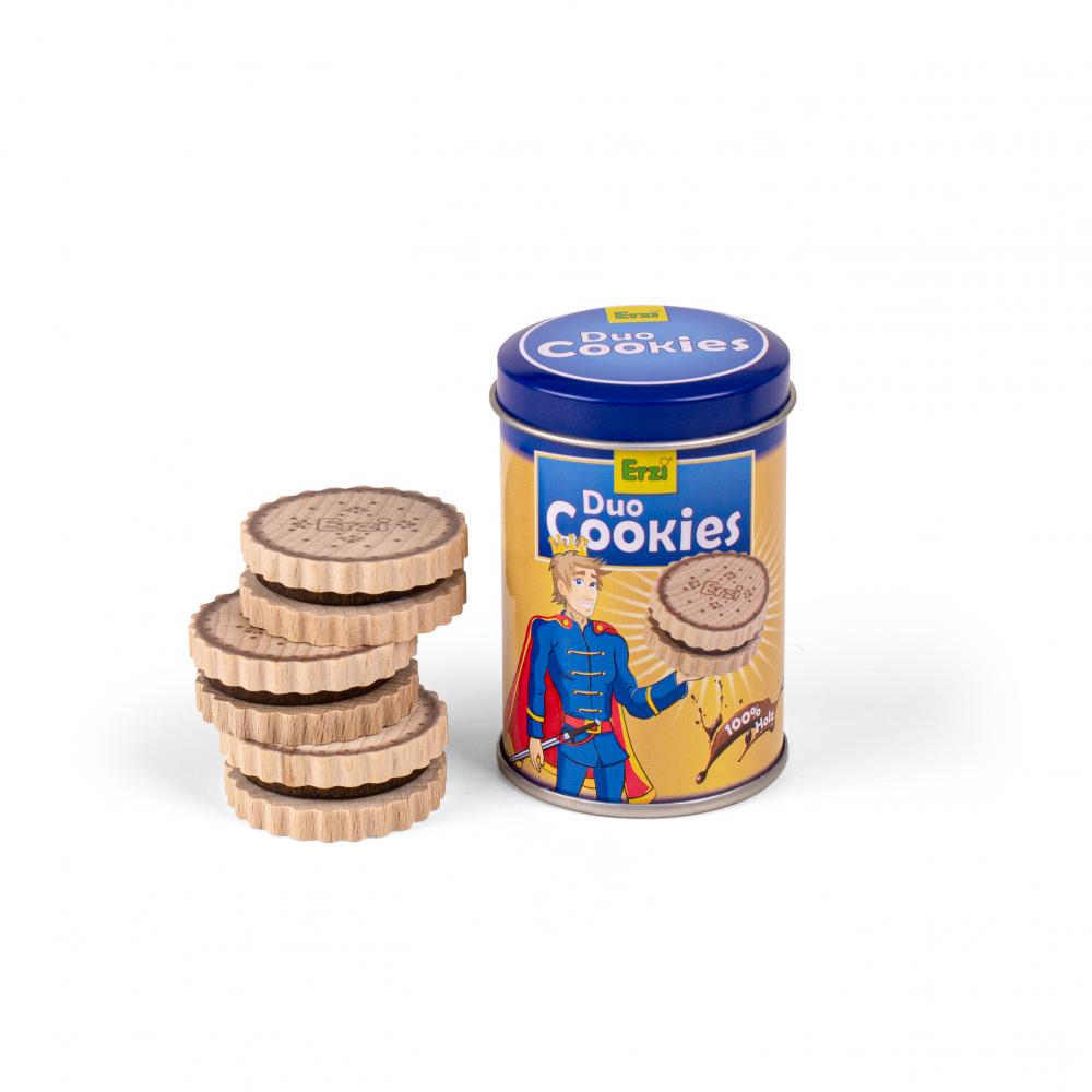 Cookies en bois Erzi hors de leur boîte métal