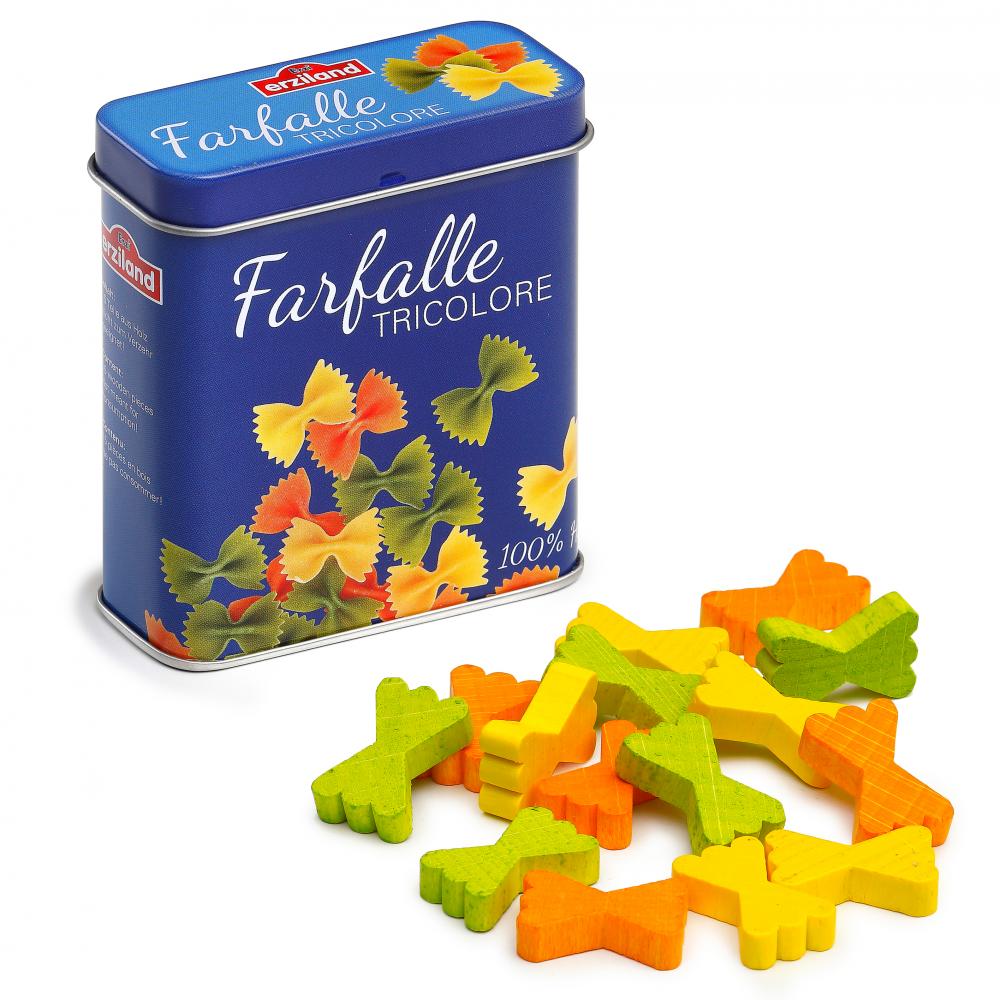 Boîte de farfalles tricolores en bois Erzi