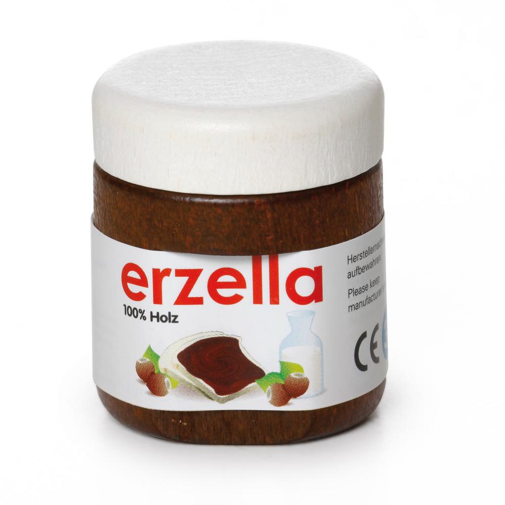 Pot de pâte à tartiner au chocolat en bois Erzi