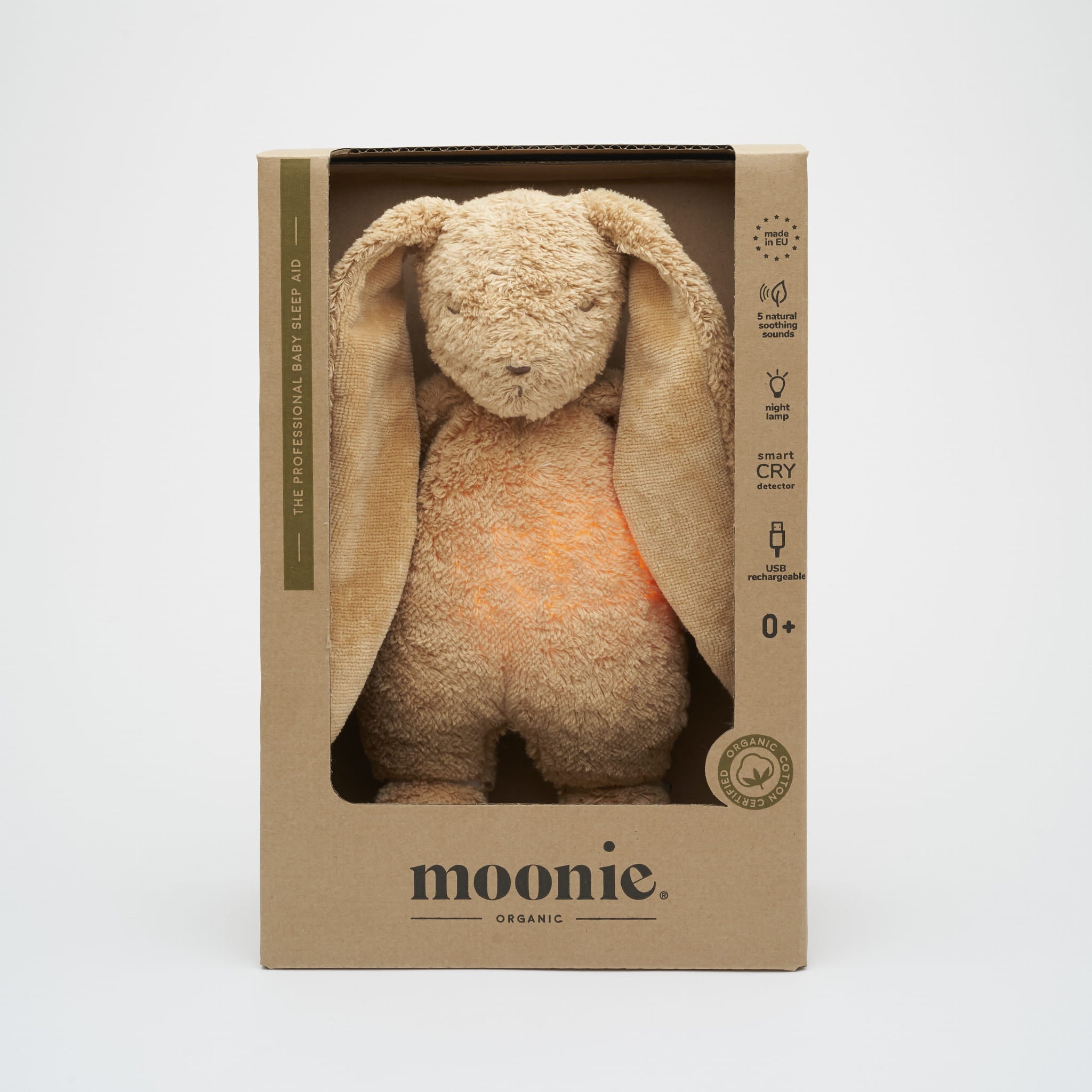 Lapin apaisant Moonie cappuccino en coton bio