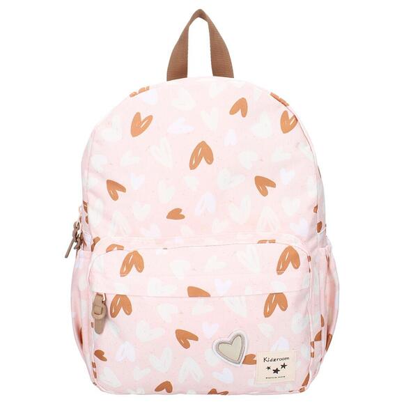 Sac à dos enfant Loving Days cœurs rose et caramel
