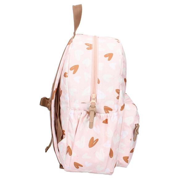 Sac à dos enfant Loving Days cœurs rose et caramel
