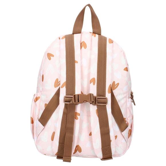 Sac à dos enfant Loving Days cœurs rose et caramel