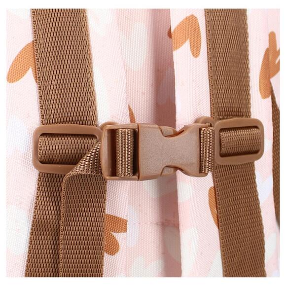 Sac à dos enfant Loving Days cœurs rose et caramel