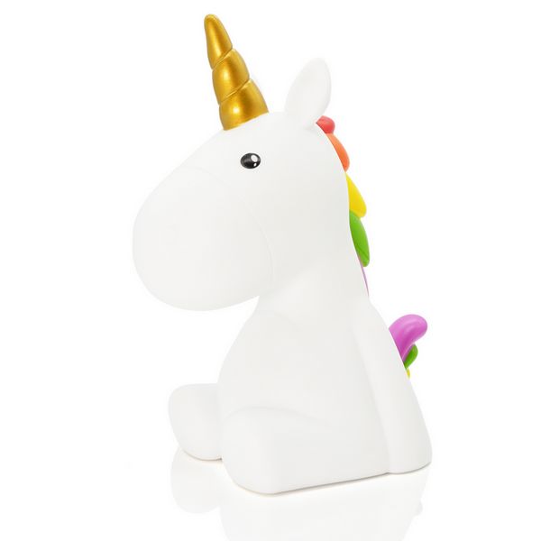 Veilleuse licorne Sparkle DHINK avec corne dorée et crinière arc-en-ciel