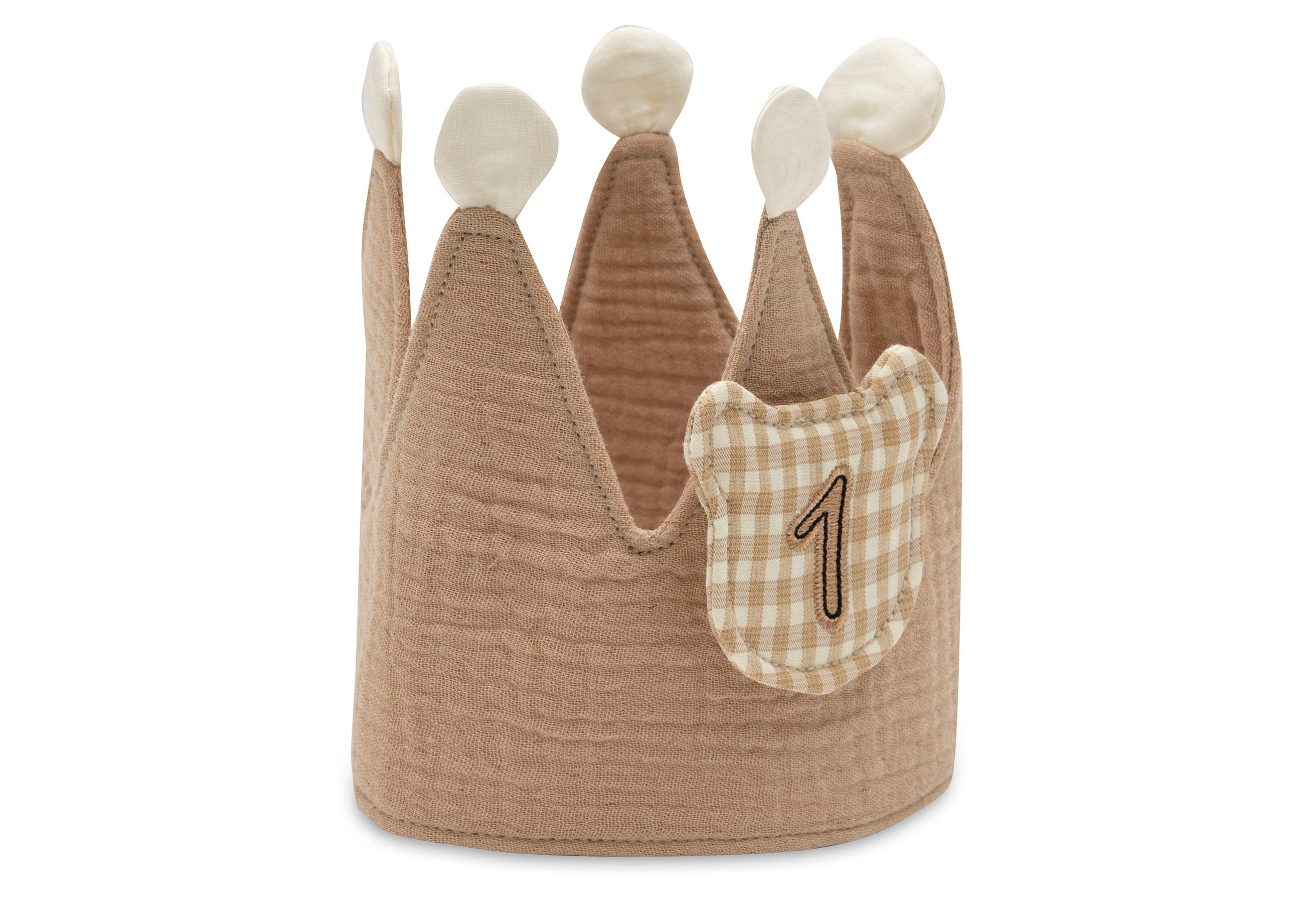 Couronne d'anniversaire Jollein Teddy Bear en coton beige, vue de face
