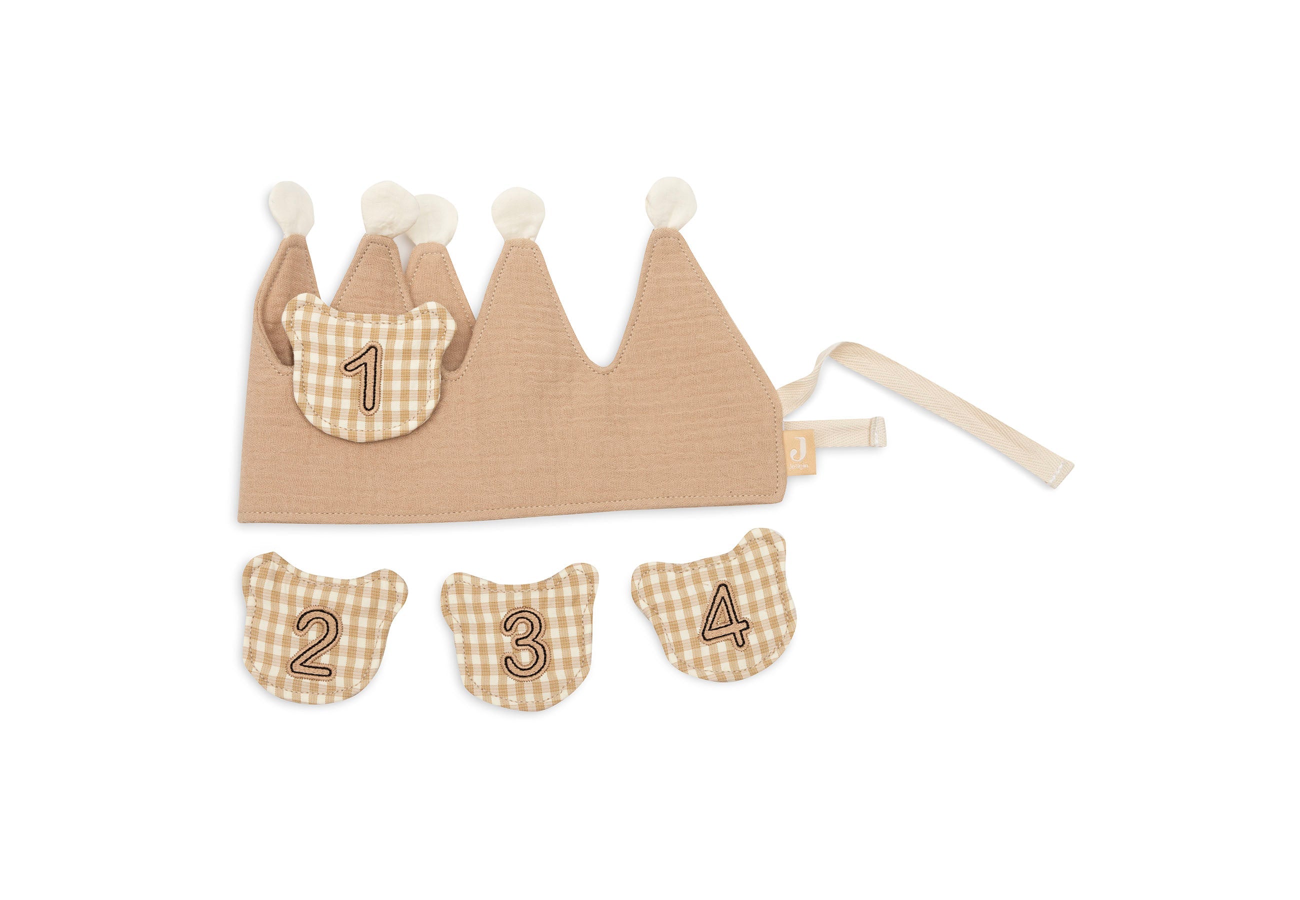 Oursons brodés du motif Teddy Bear sur la couronne d'anniversaire Jollein