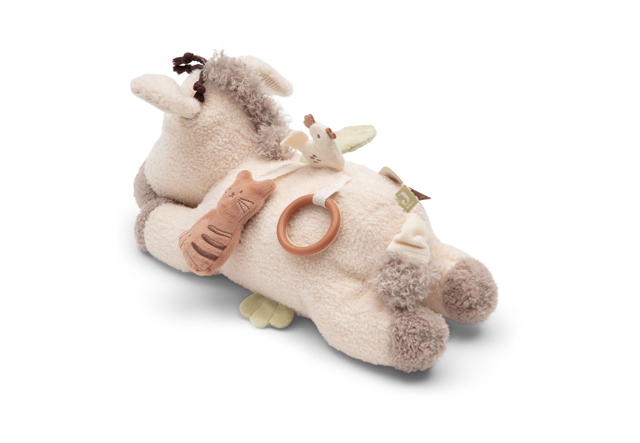 Peluche d'éveil âne Donkey Dinky Jollein, petit chat à grelot