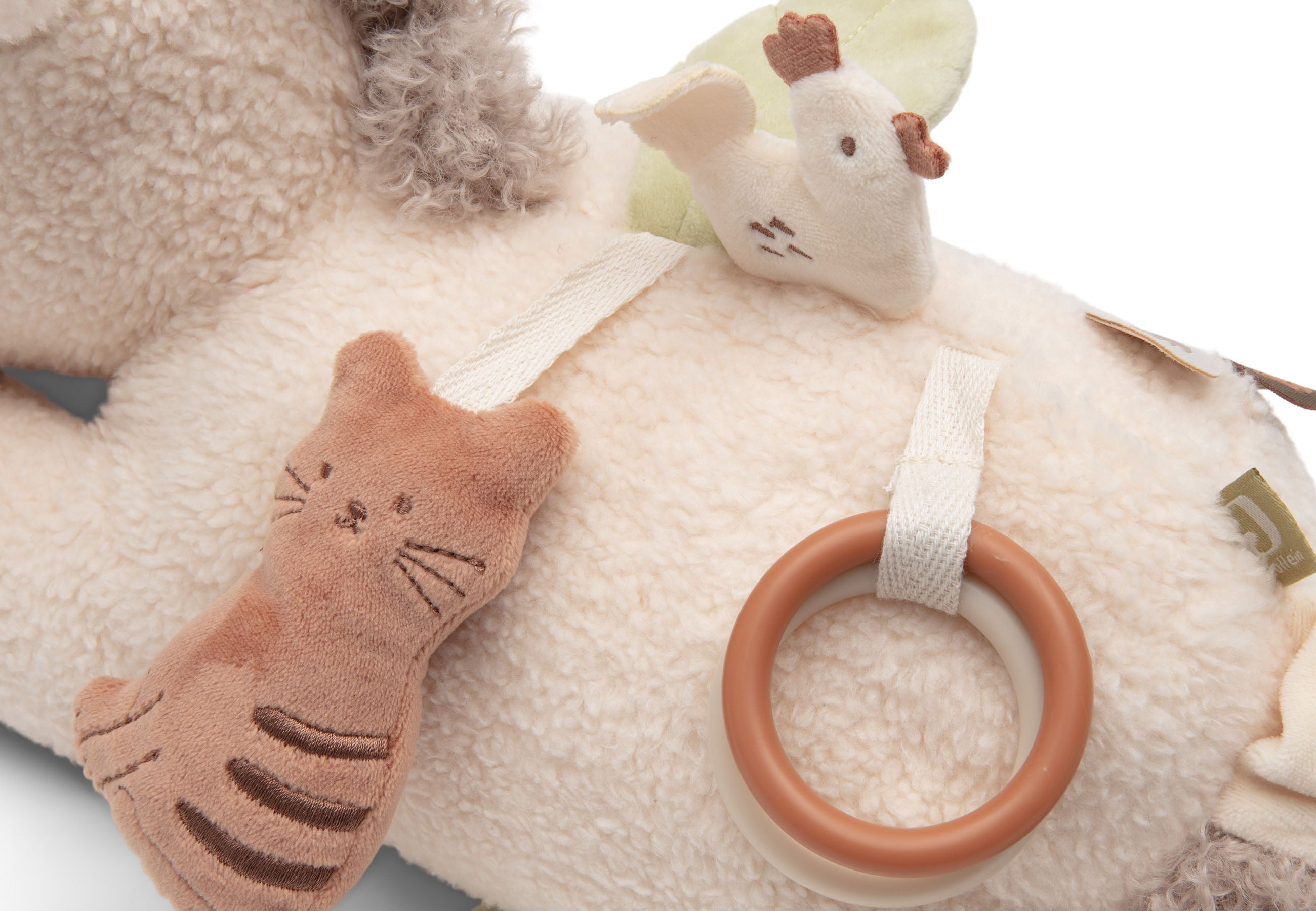 Peluche d'éveil Donkey Dinky Jollein, détail des tissus doux