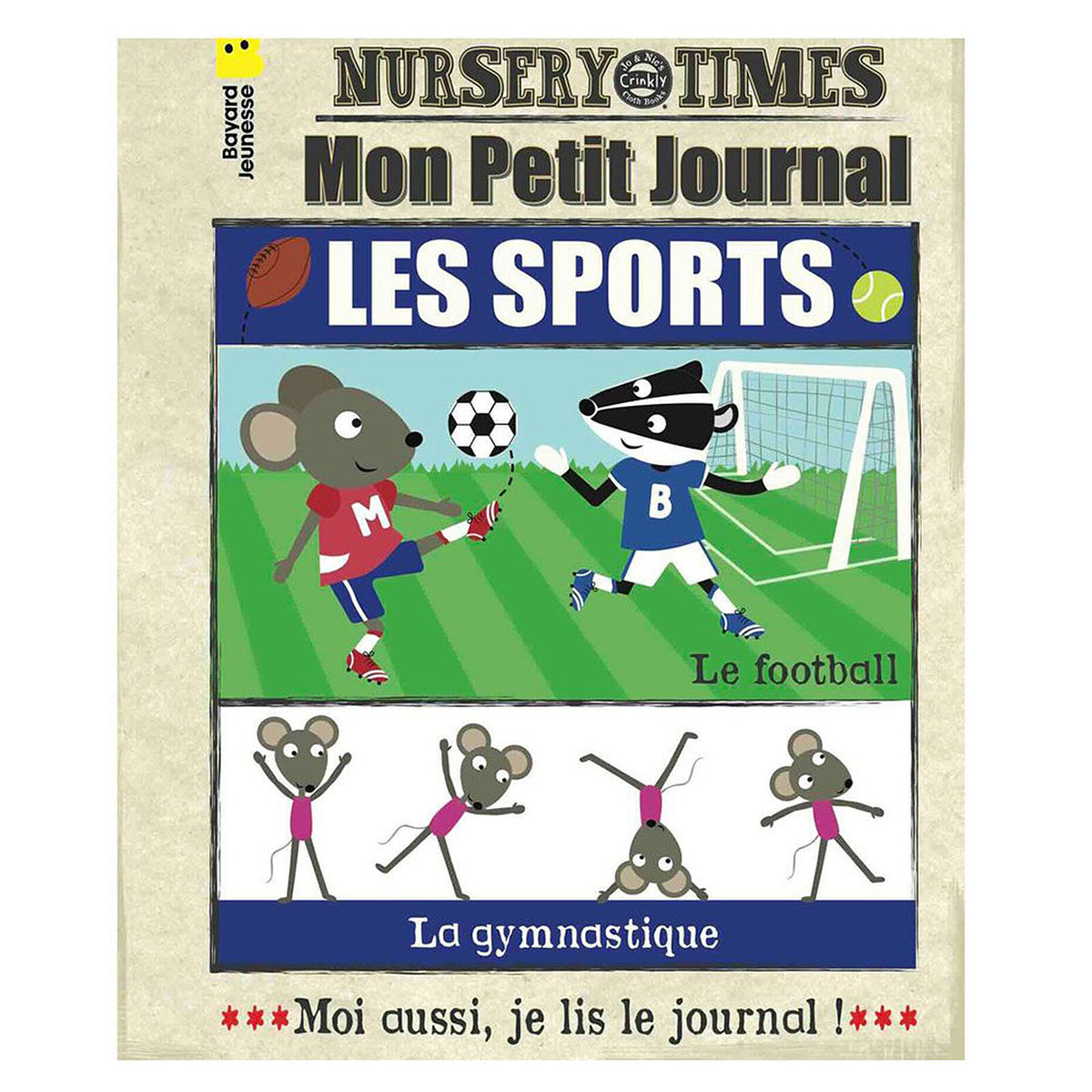 Mon petit journal Les sports, livre bébé en tissu crépitant Bayard Jeunesse