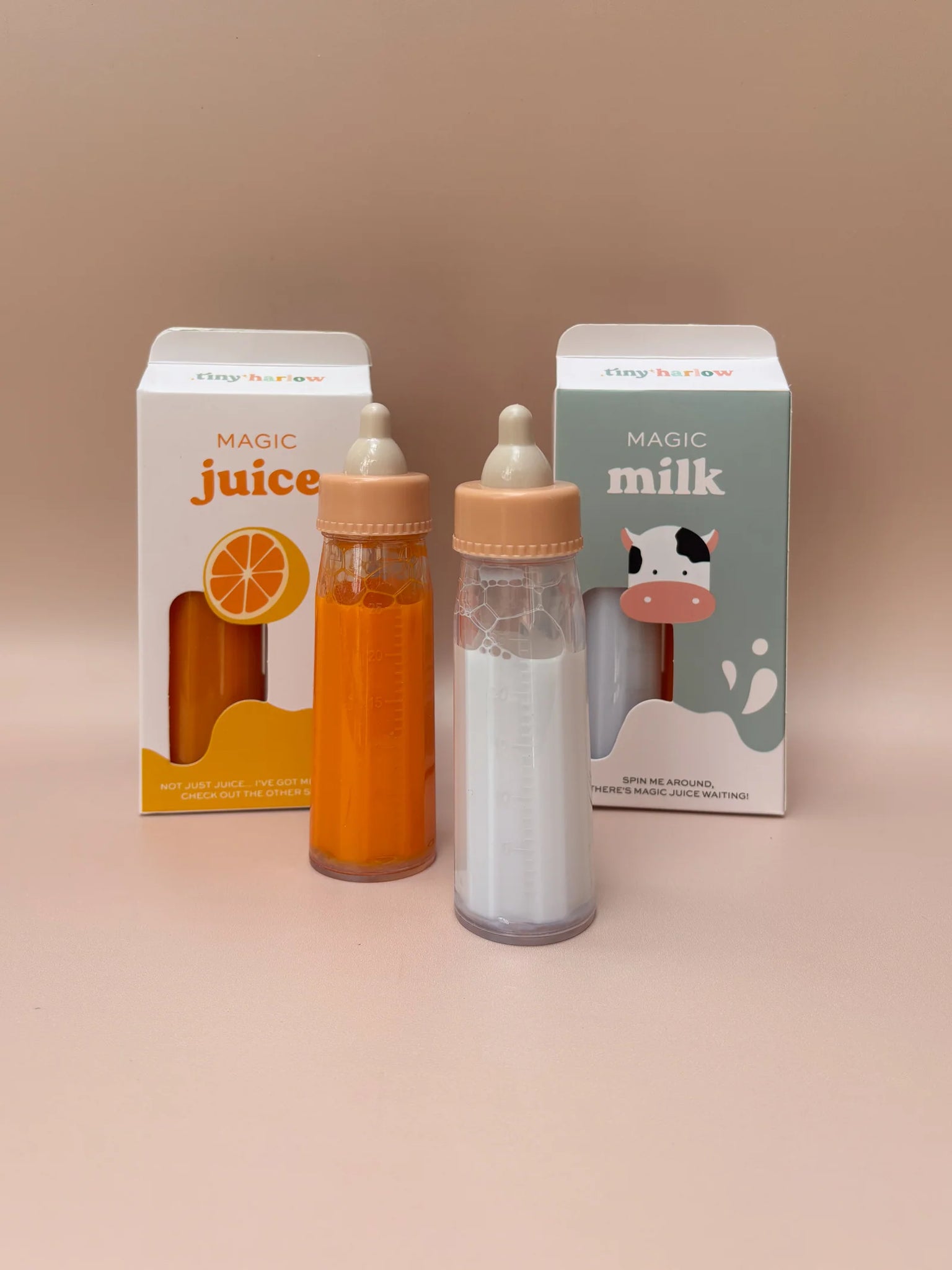 Duo de biberons magiques lait et jus de fruit Tiny Harlow