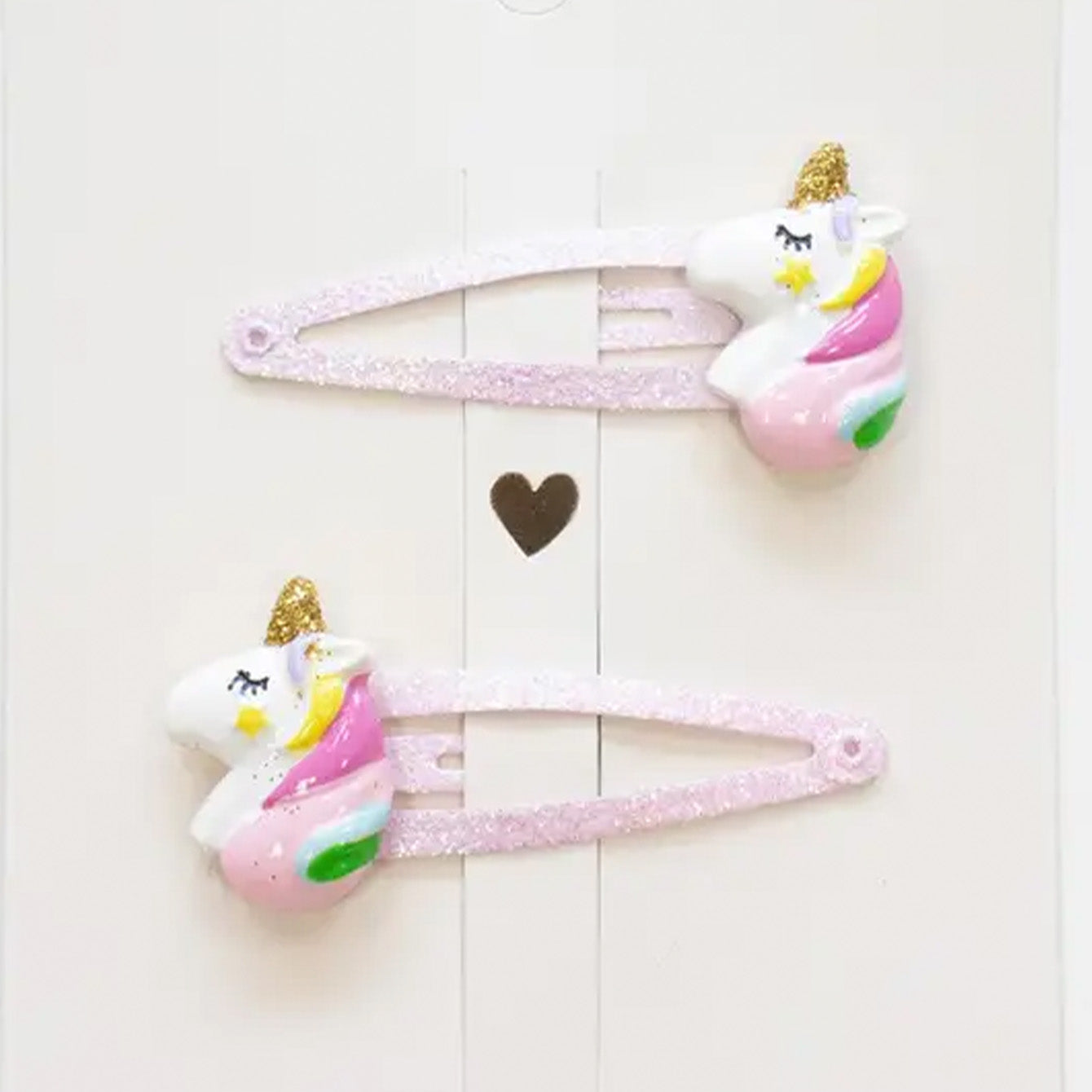Duo de barrettes licornes Fairy Tell Yuko B. vue de face