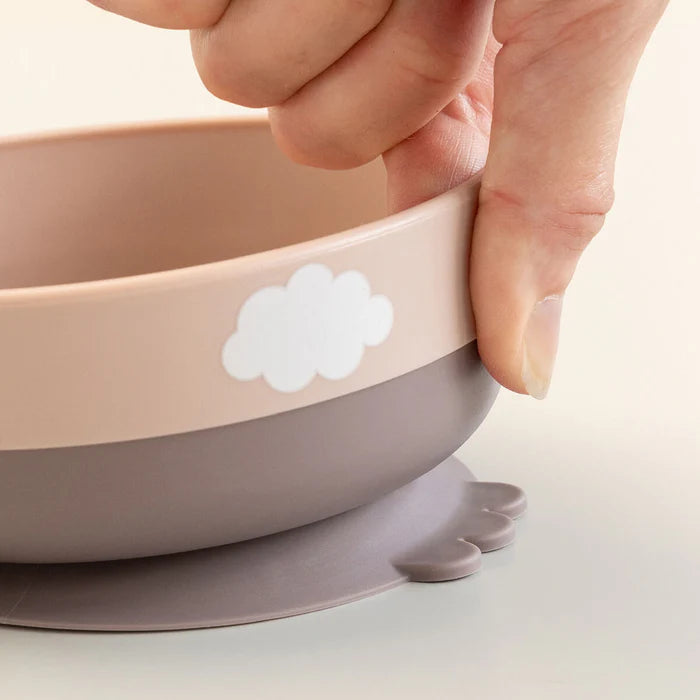Foodie coffret premier repas ventouse - Happy clouds - Rose