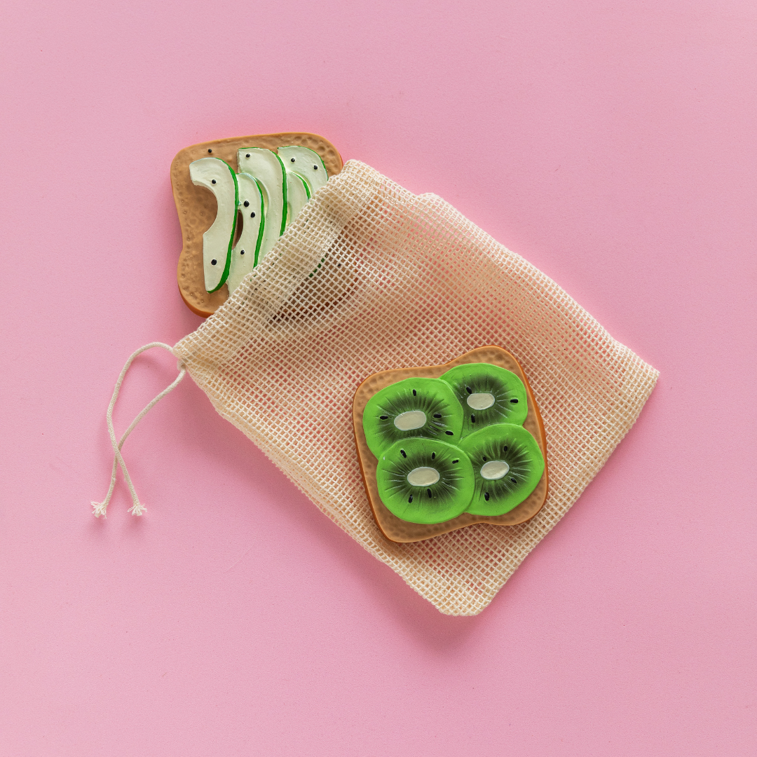 Tartine au kiwi Lolaletost, jouet de dentition et de bain pour bébé