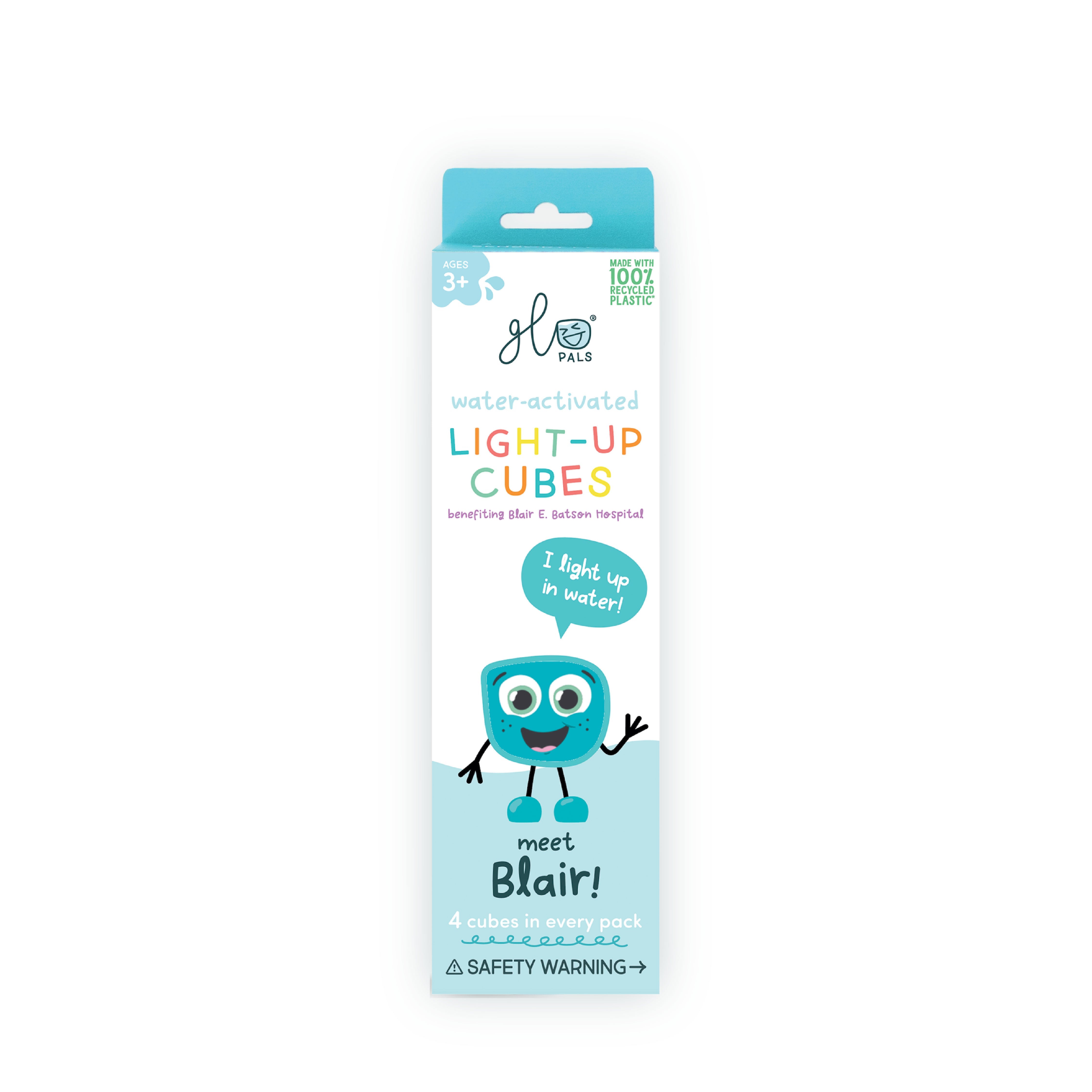 Cubes lumineux de bain Glo Pals Blair bleu, pack de 4