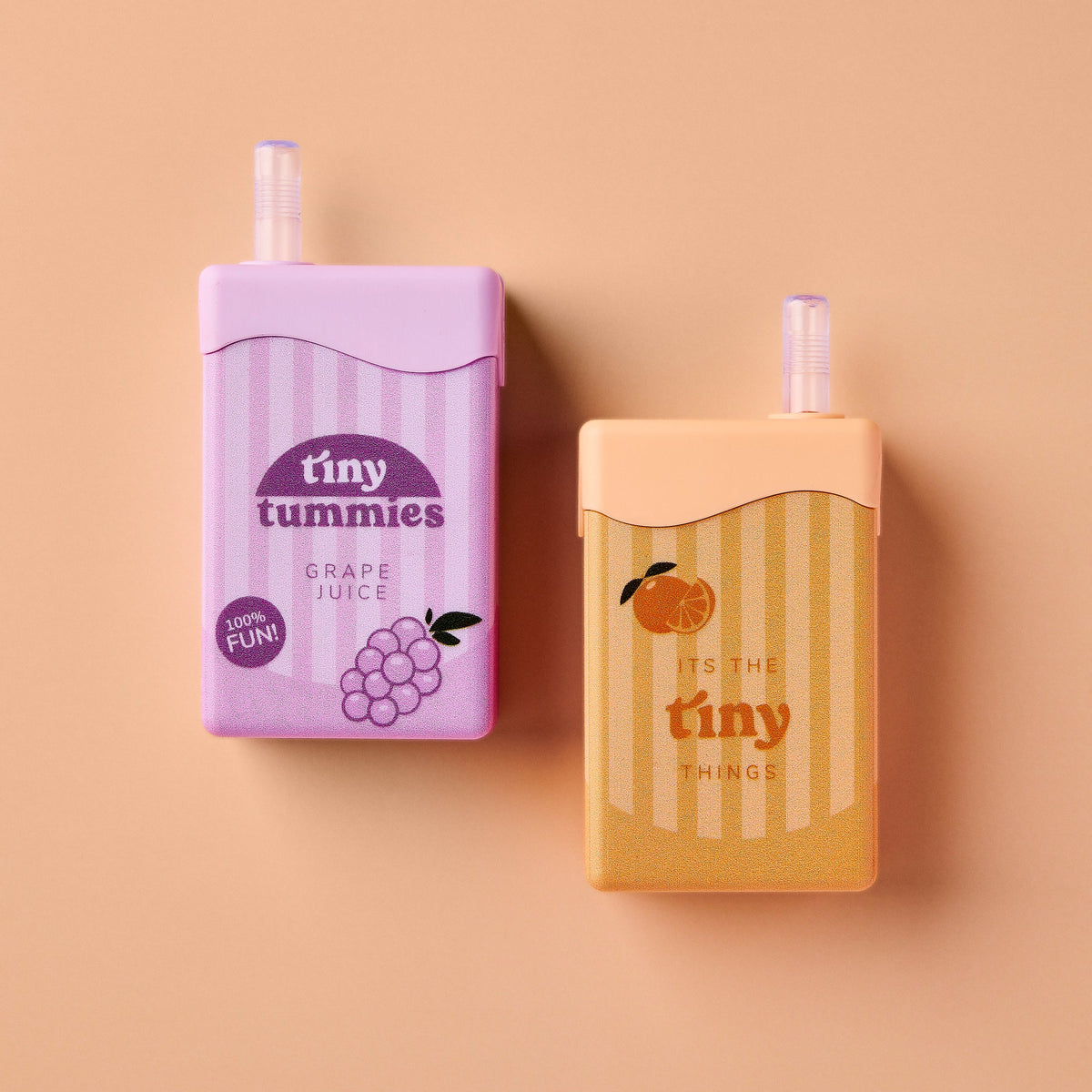 Coffret cadeau du duo de jus Tiny Tummies raisin et orange