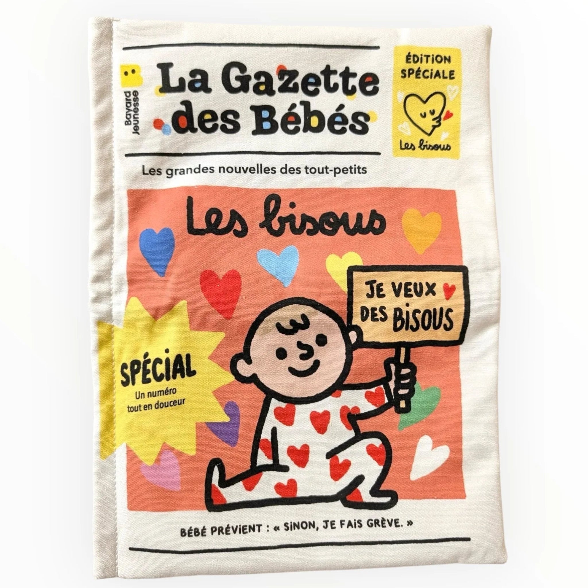 La gazette des bébés Les bisous, livre en tissu Bayard jeunesse