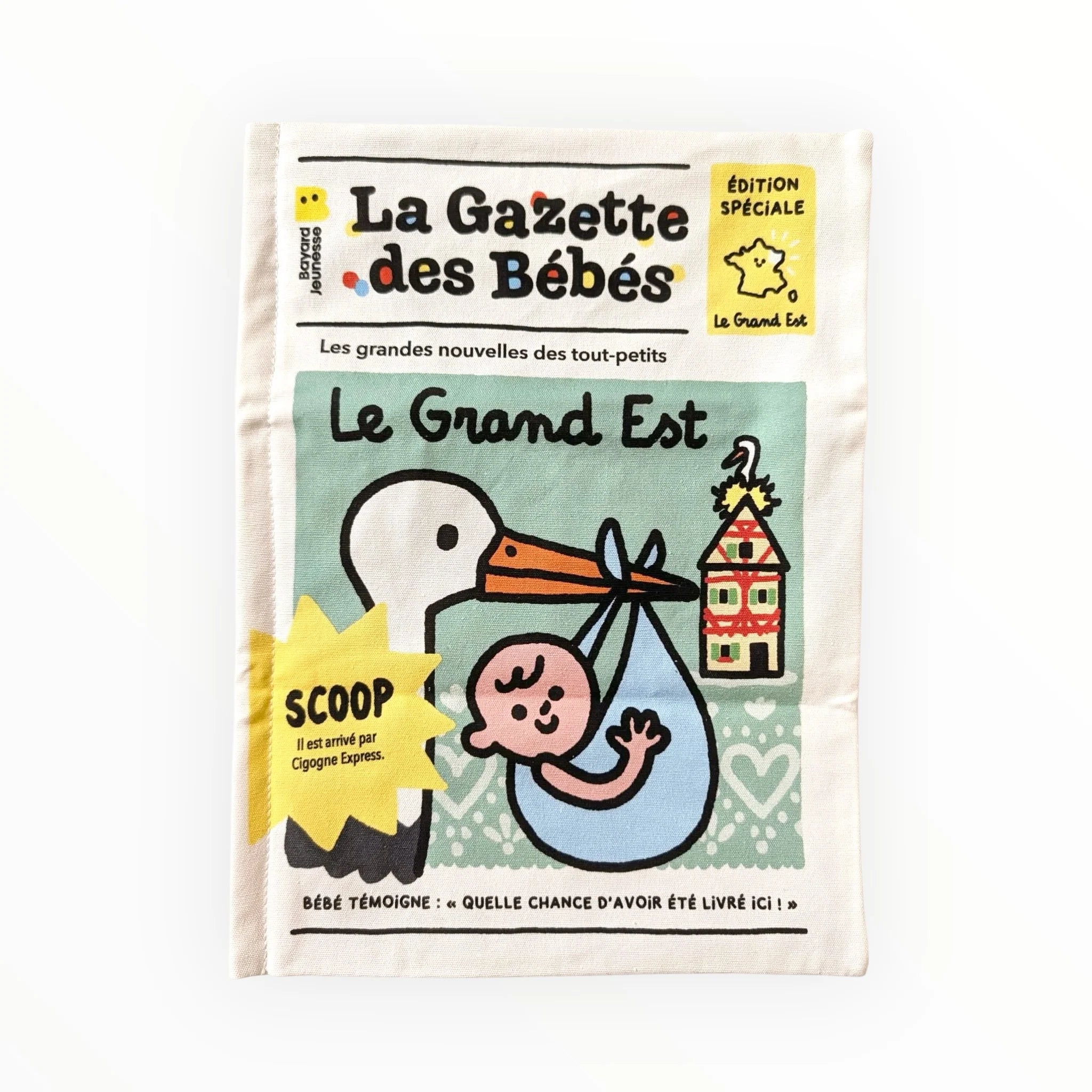 La gazette des bébés Le Grand Est, livre en tissu Bayard jeunesse