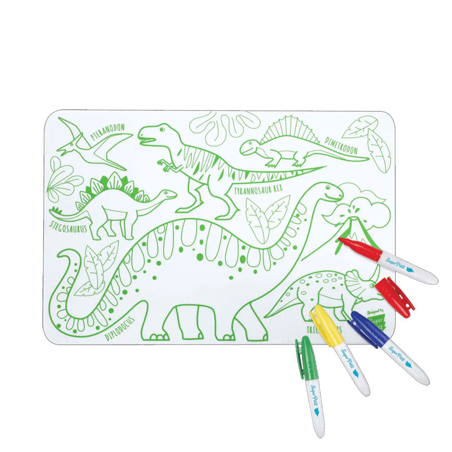 Mini set Dino Super Petit, côté illustré à colorier