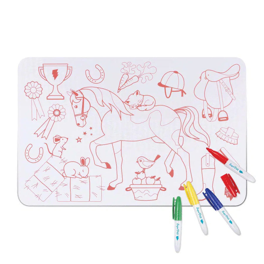 Mini set Poney Club Super Petit, côté illustré à colorier