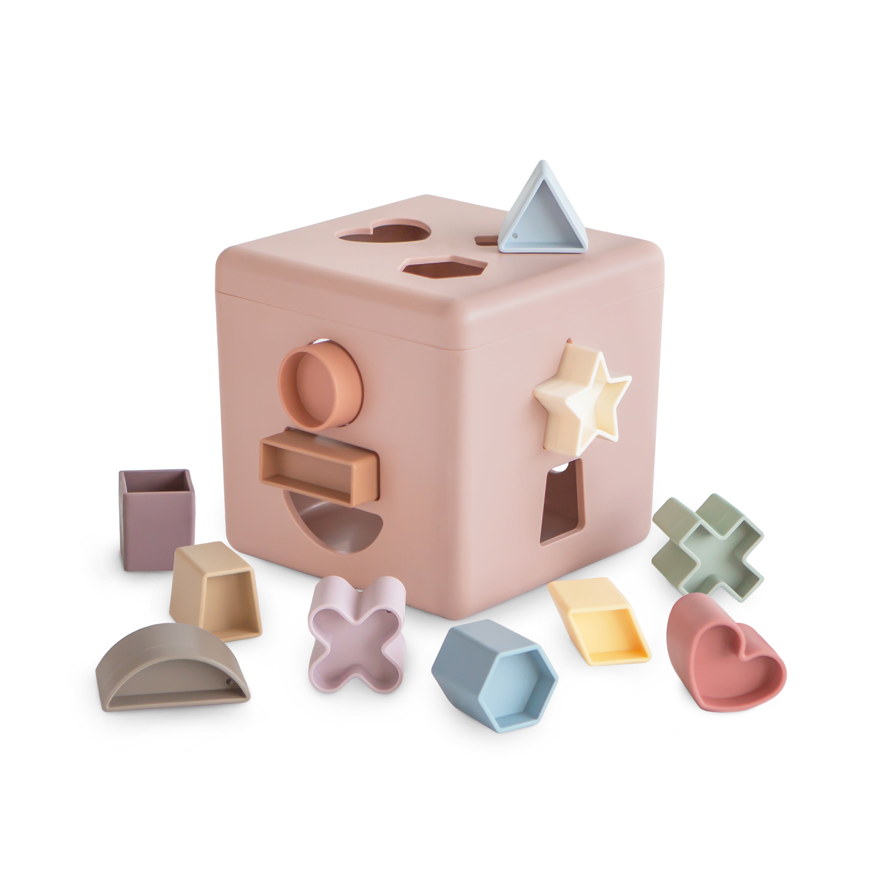 Boîte à formes Pastel Mushie avec ses 12 formes