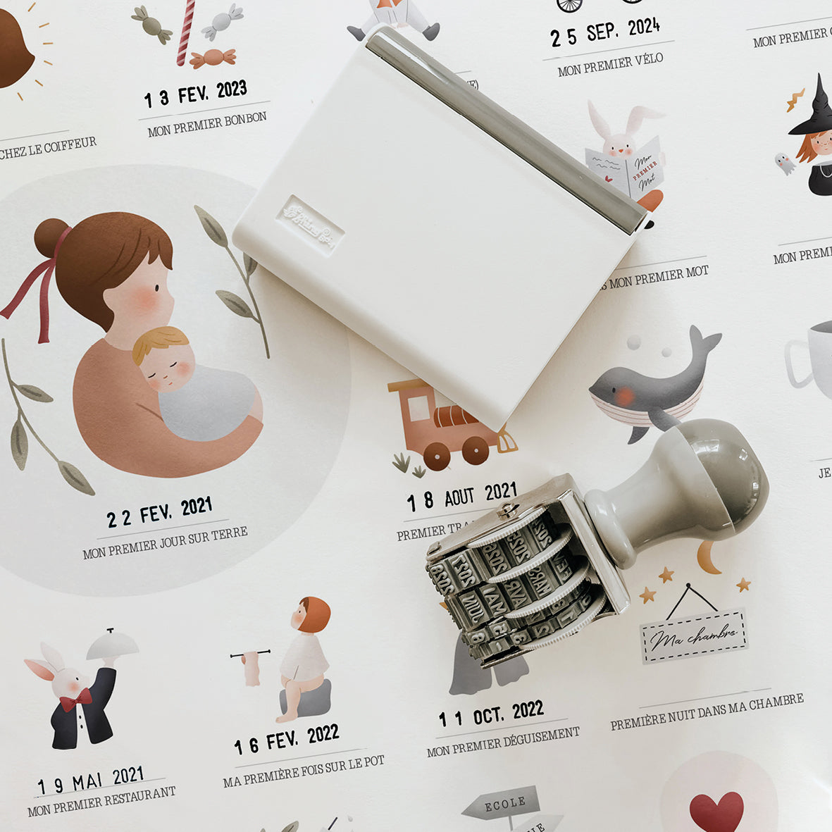 Zoom sur les illustrations de l'affiche Mes premières fois Atelier Oranger
