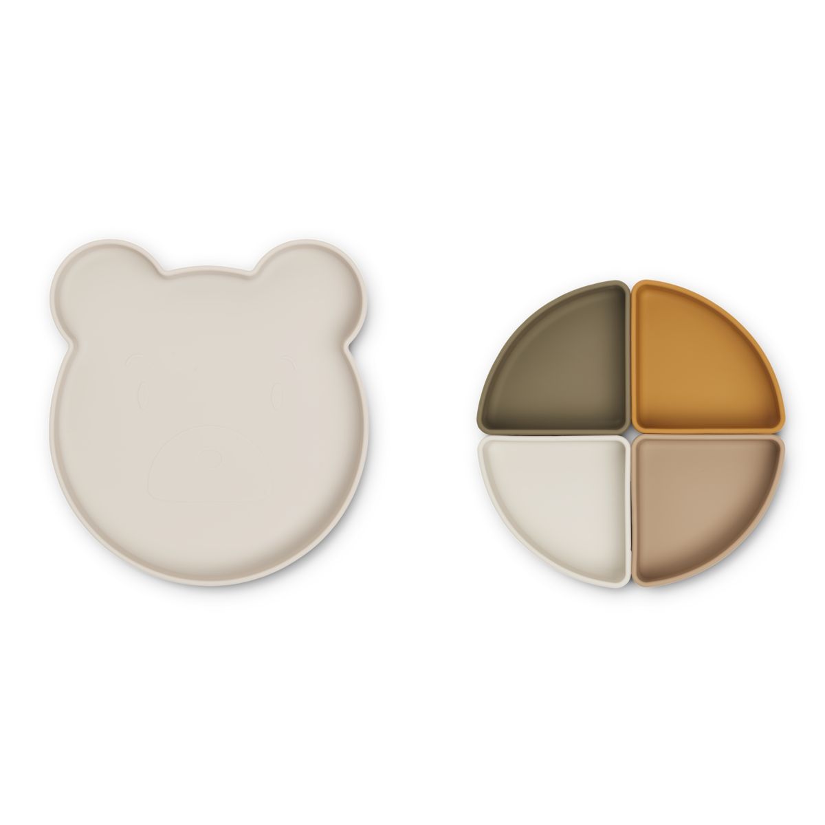 Assiette à compartiments Arne ourson sable