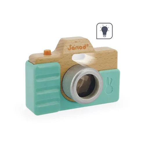 Appareil photo en bois sonore et lumineux Janod pour enfant dès 18 mois