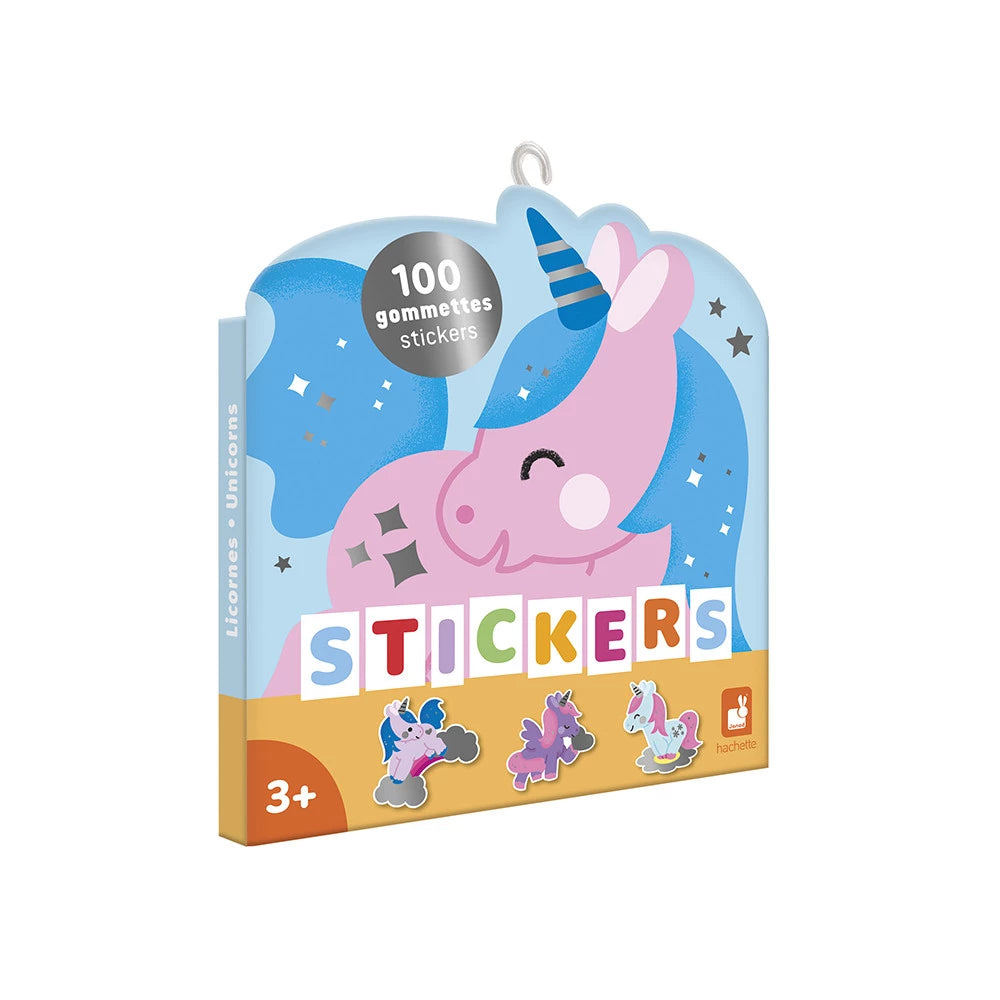 Pochette de 100 gommettes licornes Janod en forme de licorne