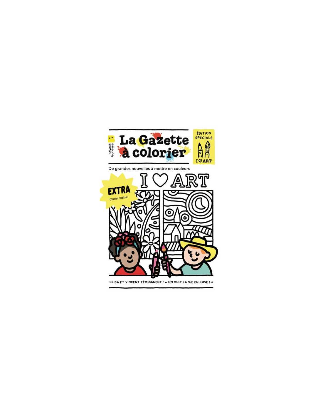La gazette à colorier I love Art, livre en tissu Bayard jeunesse