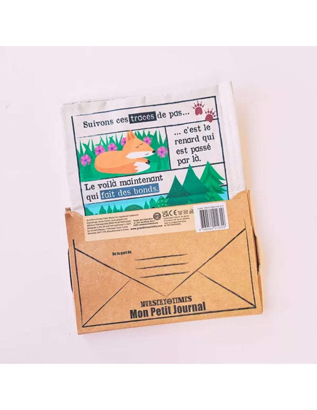 Pages intérieures du journal en tissu forêt, animaux des sous-bois