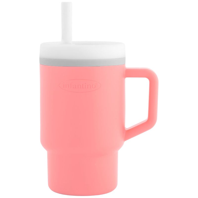 Tasse d'apprentissage Infantino Melon 255 ml avec paille anti-fuite
