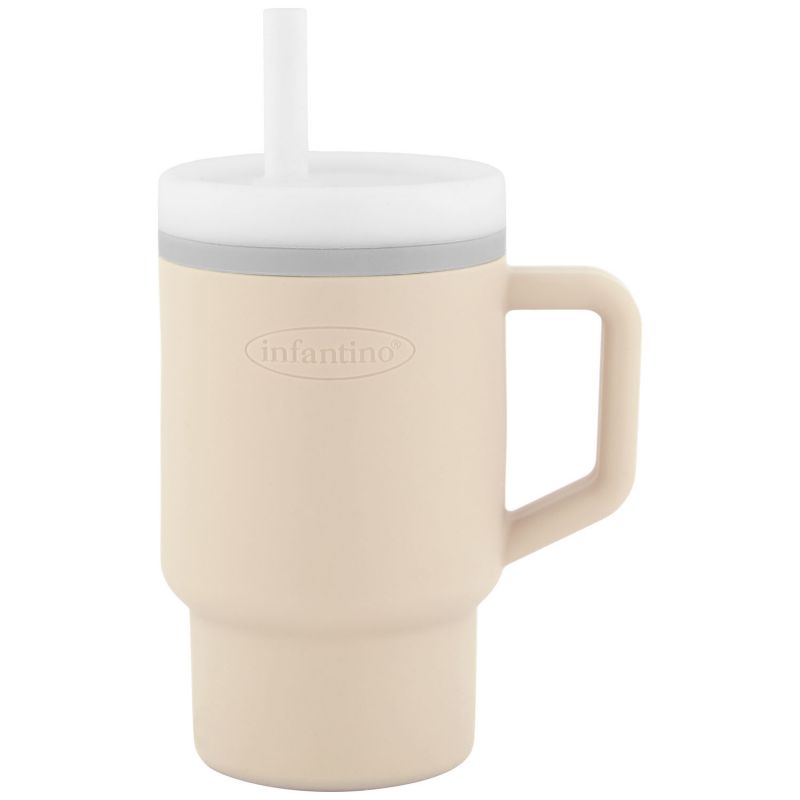 Tasse d'apprentissage Infantino Sand 255 ml avec paille anti-fuite