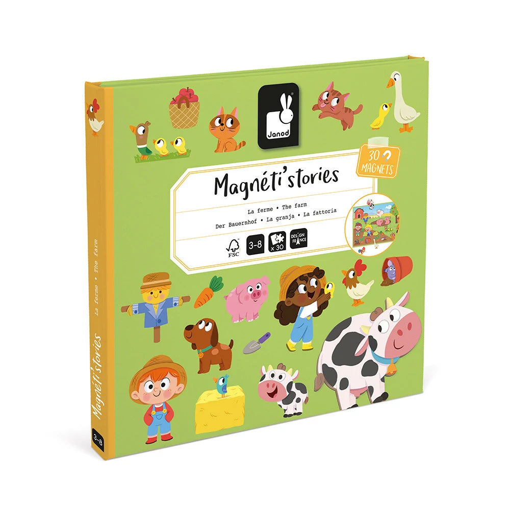 Livre magnétique Magnéti'stories La ferme Janod avec ses 30 magnets