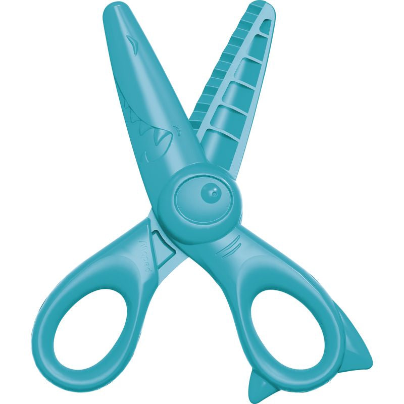 Ciseaux enfant Janod turquoise ouverts