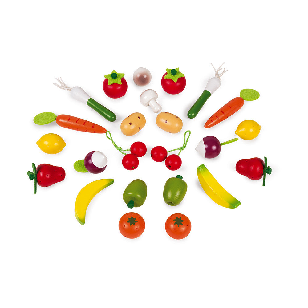 Fruits et légumes en bois de merisier Janod