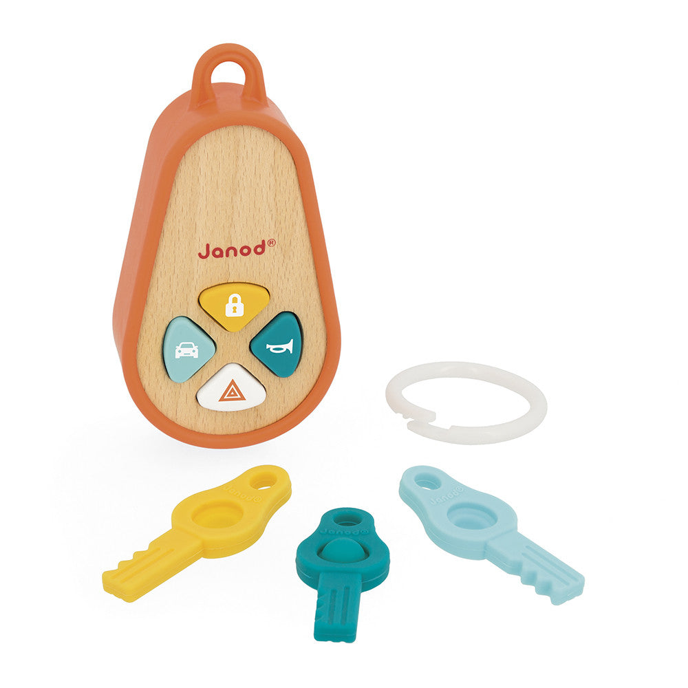 Détail de la coque en silicone du porte-clés sonore Janod