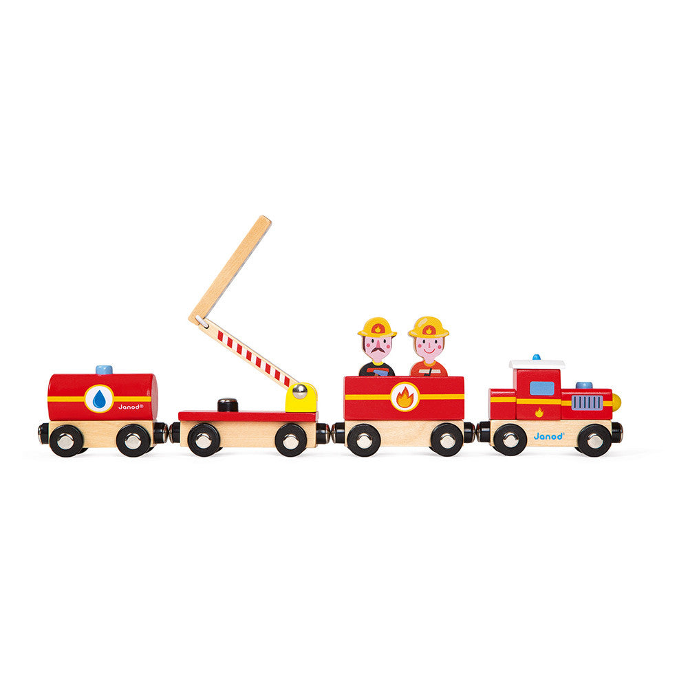 Train de pompiers magnétique Story Janod en bois
