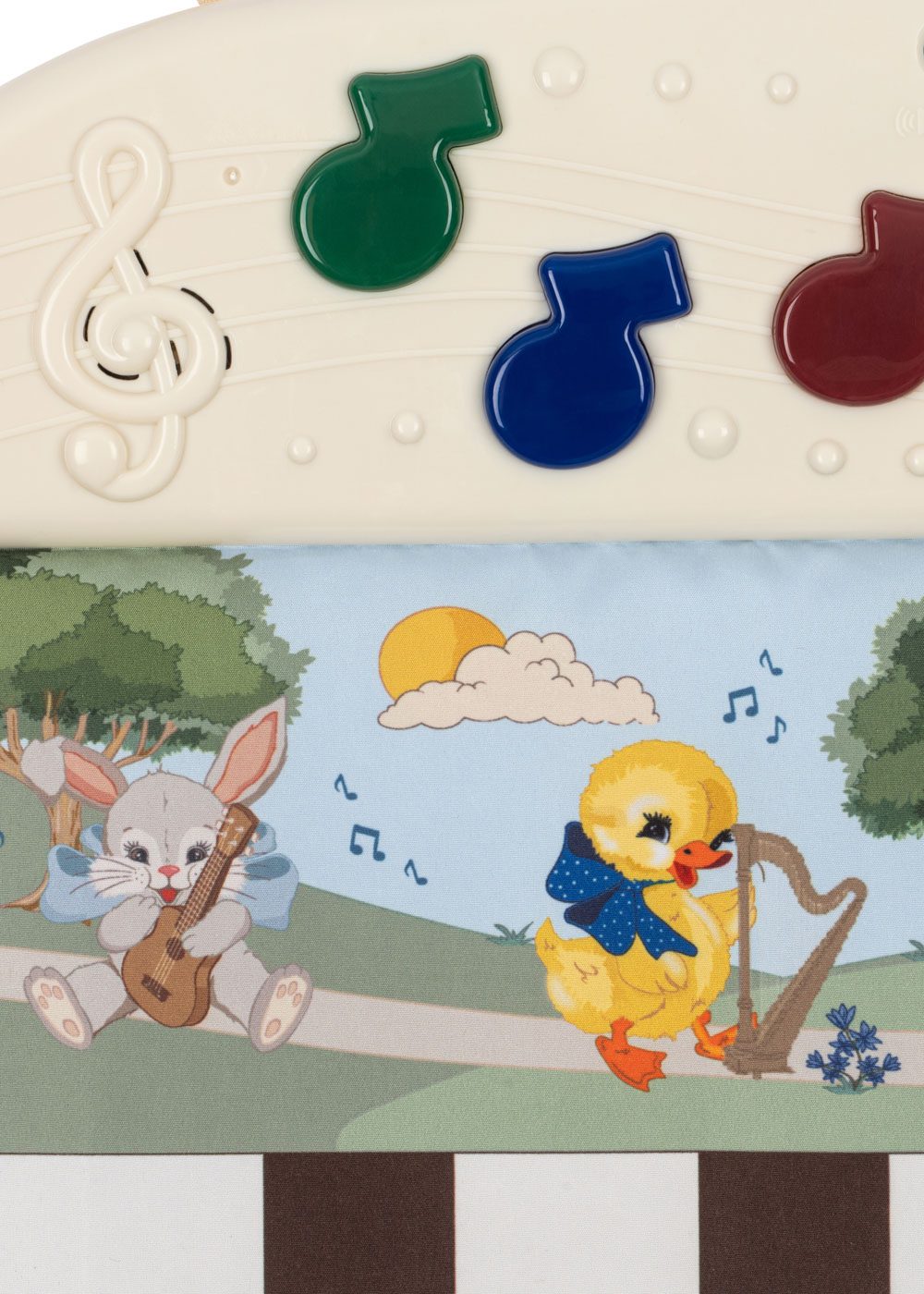 Petites mains appuyant sur les touches lumineuses du tapis Melody
