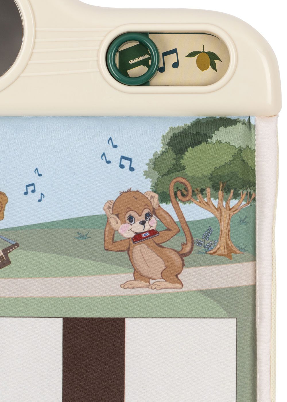 Tapis d'éveil musical Melody posé au sol pour le temps sur le ventre
