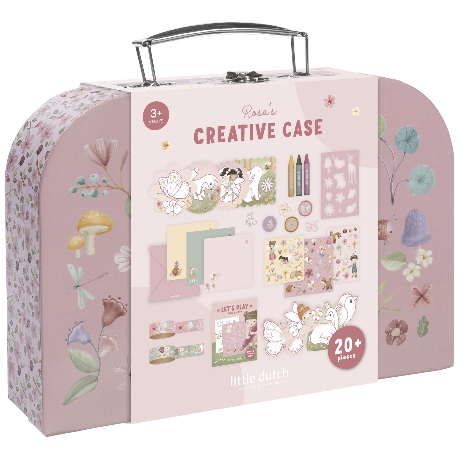 Valisette créative Rosa Fairy Garden Little Dutch fermée avec poignée